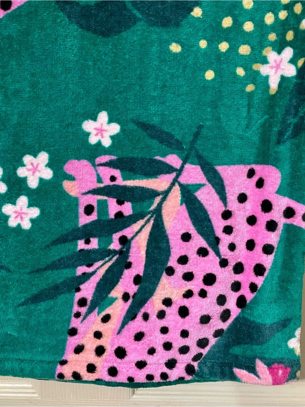 Juicy Couture Teal and Pink Leopard Beach Towel